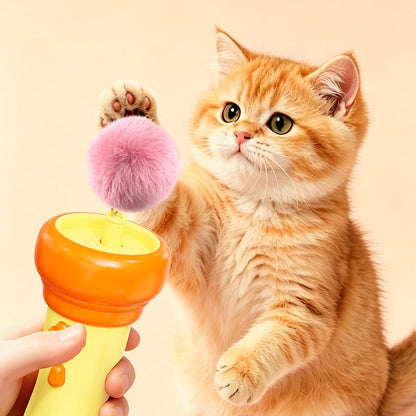 Juguete de gato interactivo de pelota con resorte azul