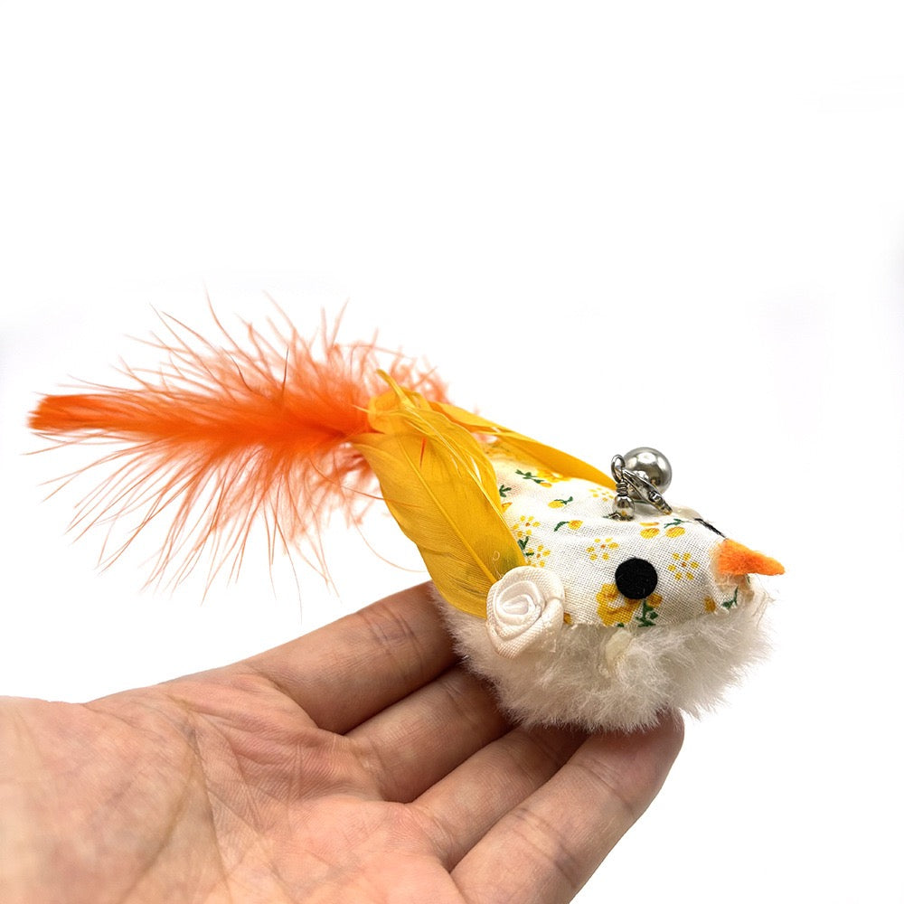 Juguete de gato pajarito naranja 1un