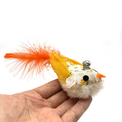 Juguete de gato pajarito naranja 1un