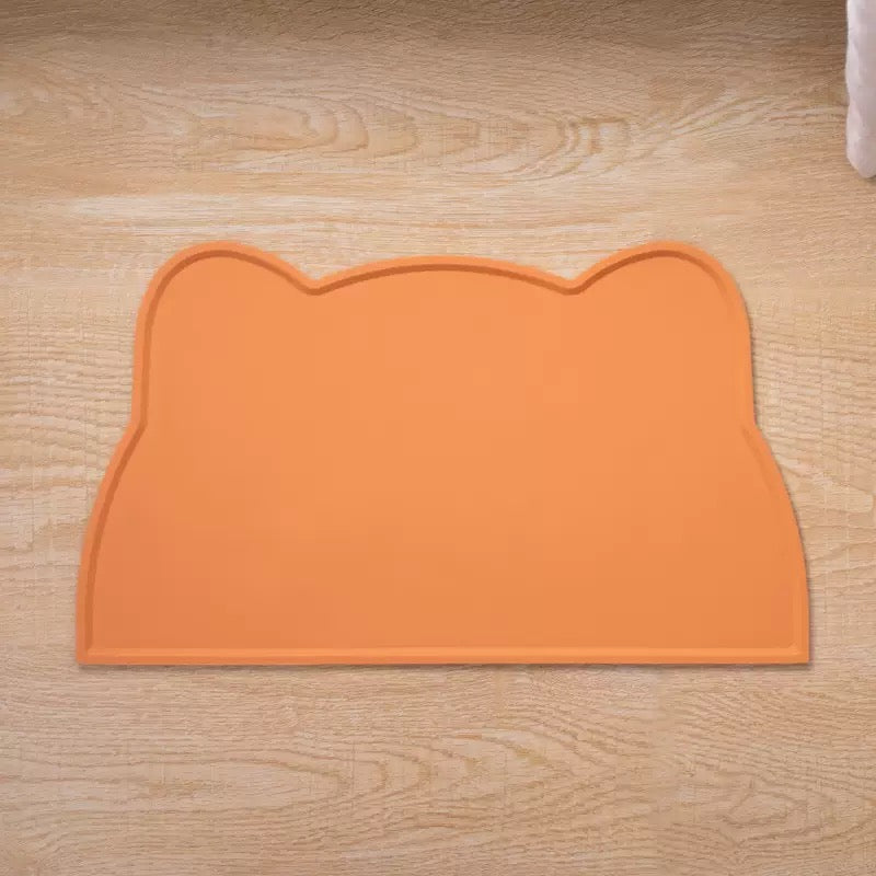 Alfombra para comedero de silicona diseño de gatito