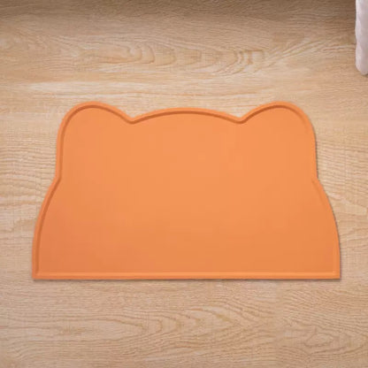 Alfombra para comedero de silicona diseño de gatito