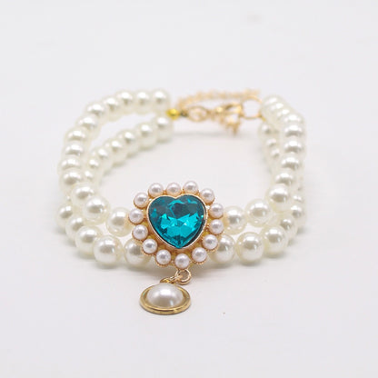 Collar brillante de perlas para mascotas