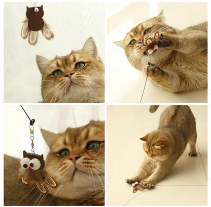 Cañita para gatos con forma de pajaros