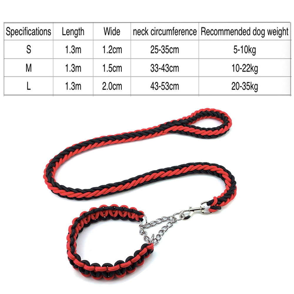 Cuerda de perro resistente con collar de nailon trenzado de entrenamiento para mascotas