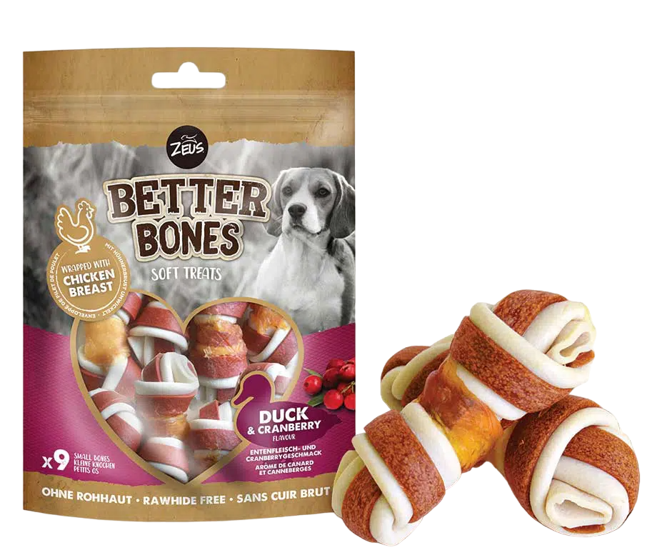 Snack para Perro Zeus: Better Bones Duck & Cranberry Flavour 114 g