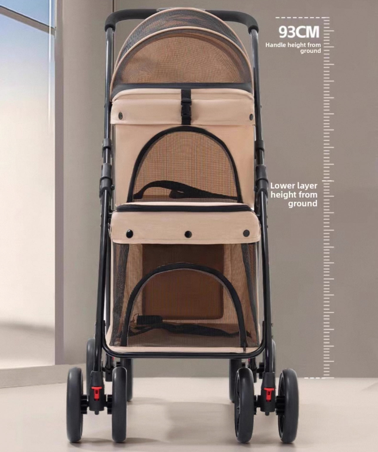 Coche doble para mascotas (Soporta hasta 24kg) Modelo Nakebella