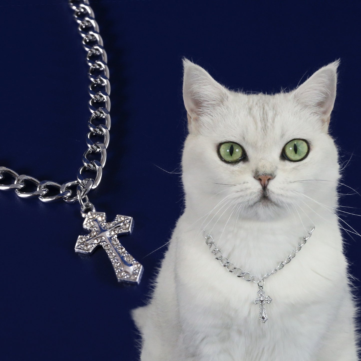 Collar brillante de cruz para mascotas