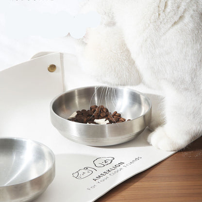 Comedero elevado de vidrio doble