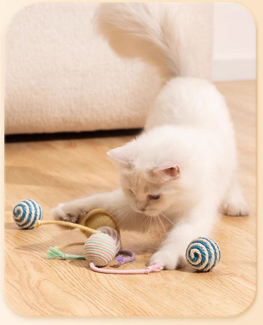 Pelotas de cuerda para gatos