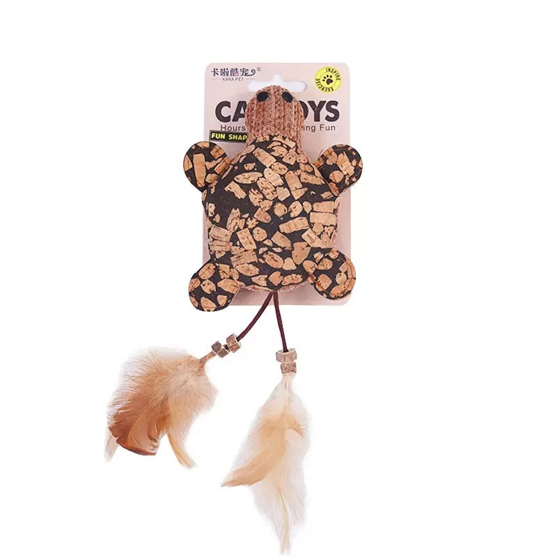 Juguete para gatos forma animales con plumas y olor a catnip