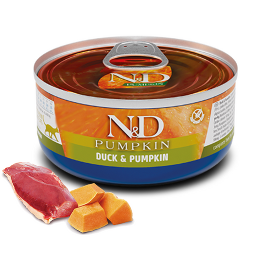 Comida para Gato Farmina: N&D, Lata Calabaza y Pato 70gr