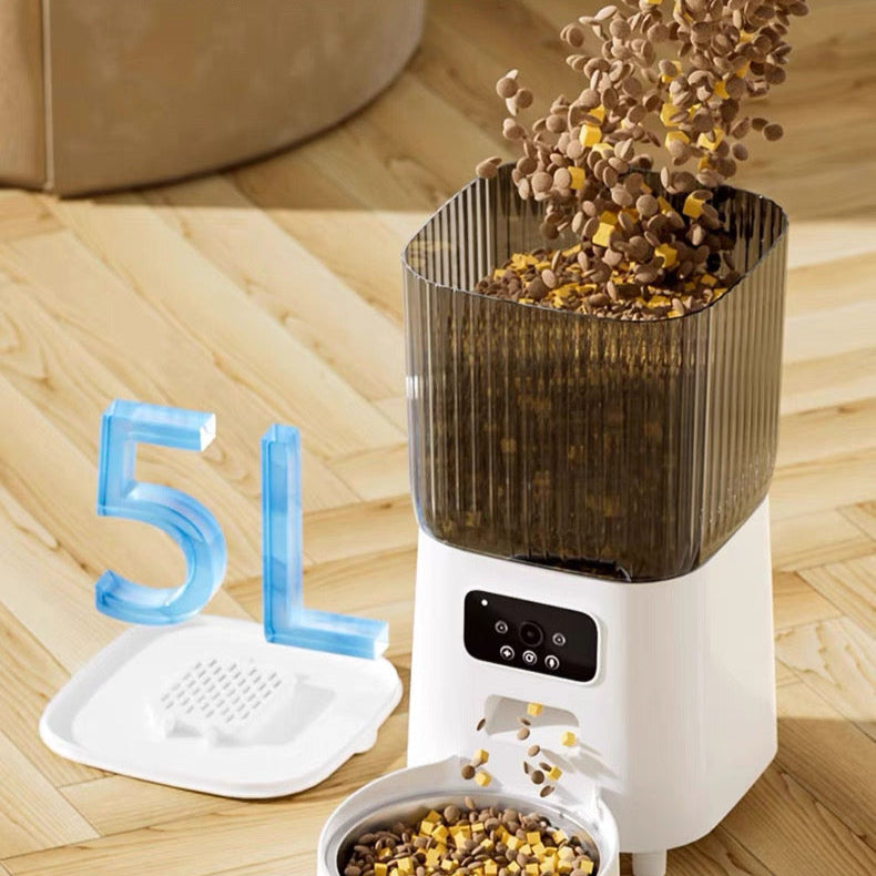Dispensador de comida automático de doble plato con cámara 5L
