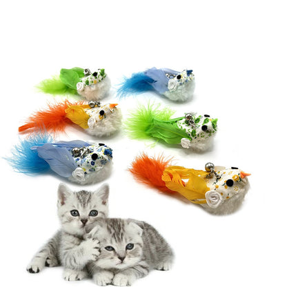Juguete de gato pajarito naranja 1un