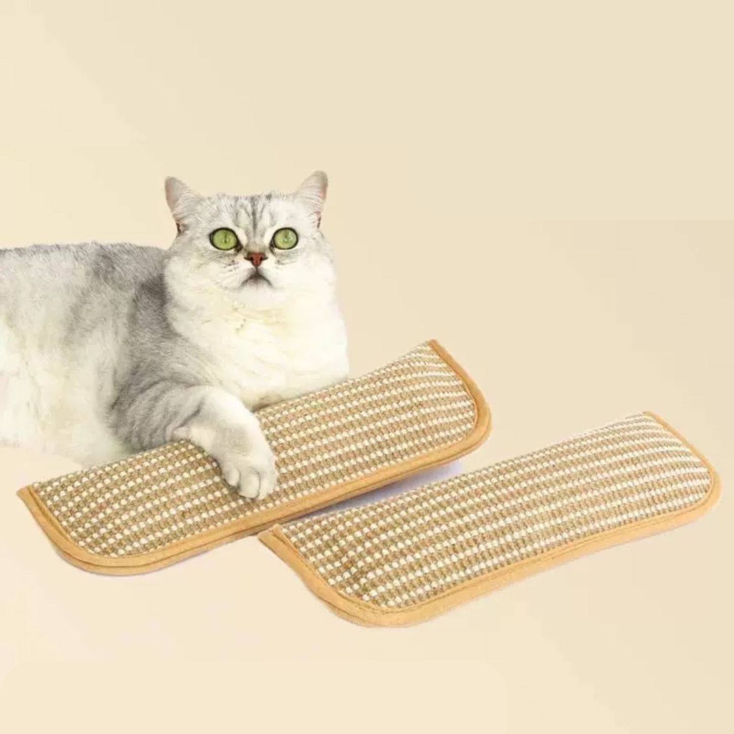 Juguete de almohada de sisal rellena de Catnip par gatos (34cm de largo)