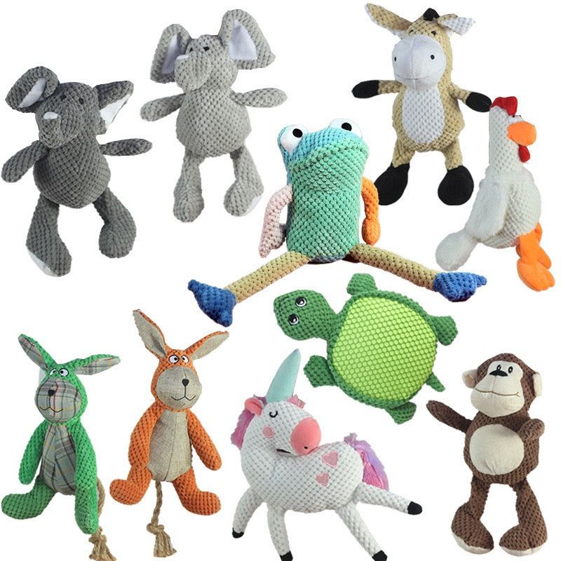 Juguetes de peluche para perros variados