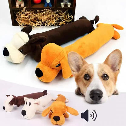 Juguetes de peluches variados para perros