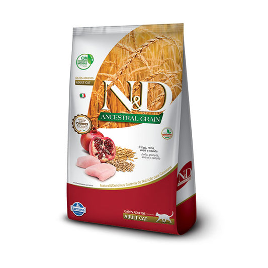 Comida para Gato Farmina: N&D, Ancestral Grain, Adulto, Pollo 1.5kg