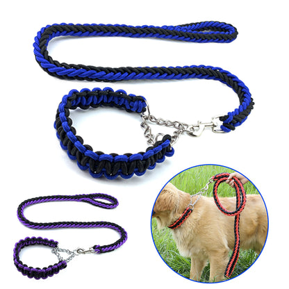 Cuerda de perro resistente con collar de nailon trenzado de entrenamiento para mascotas