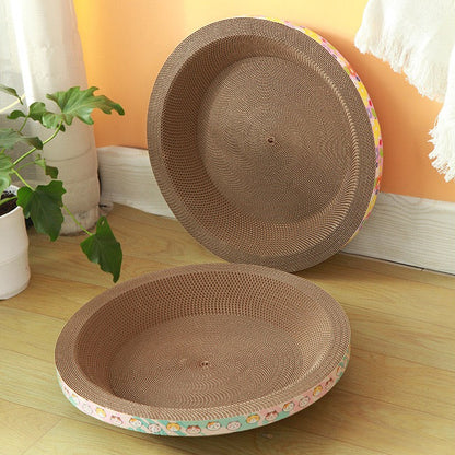 Rascador de cartón redondo amarillo 50*80cm