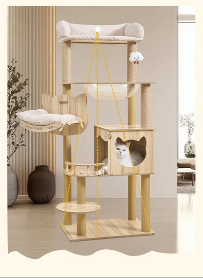 Torre para gatos de madera modelo Y36 (150cm altura)