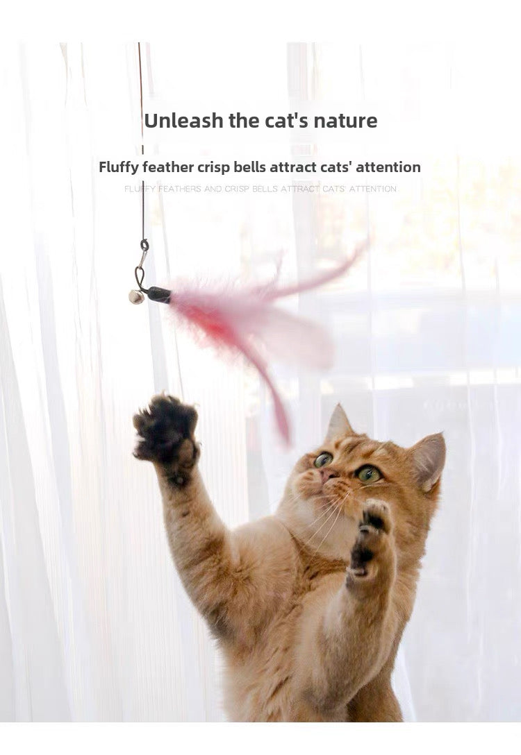 Cañita para gatos con plumas