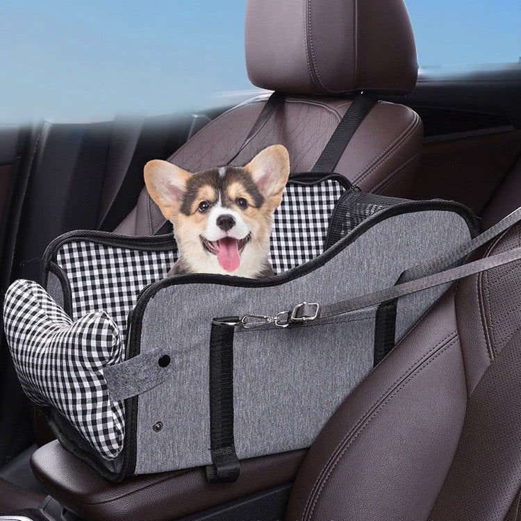Asiento de auto central de cuadro gris #1102