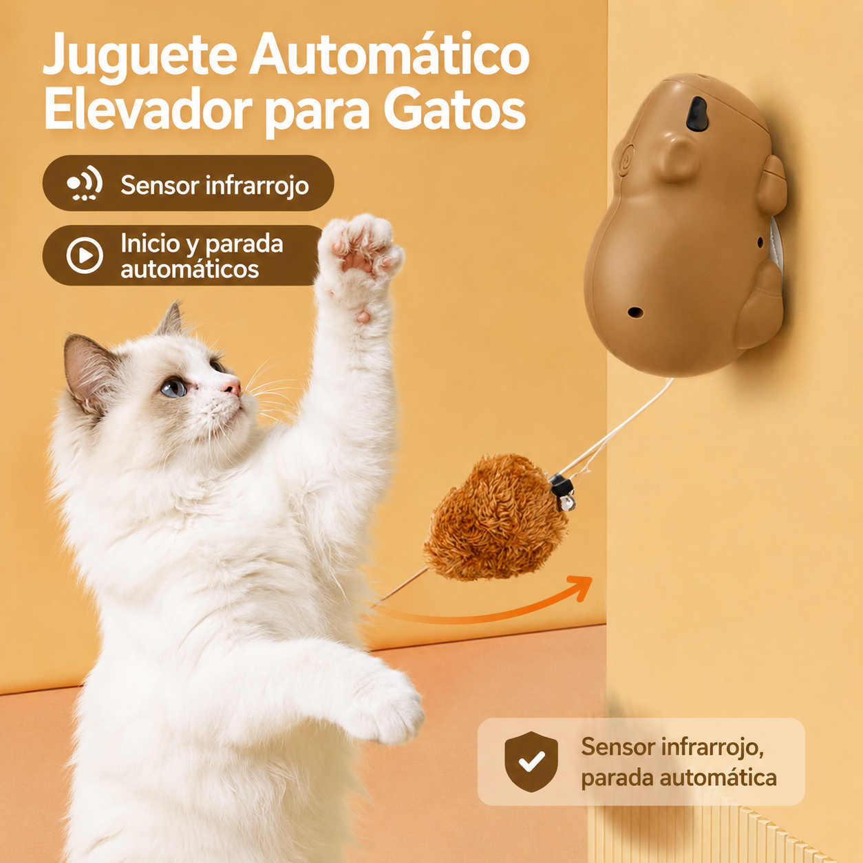 Juguete interactivo elevador automático para gatos