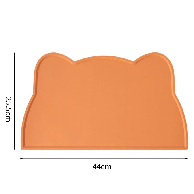 Alfombra para comedero de silicona diseño de gatito