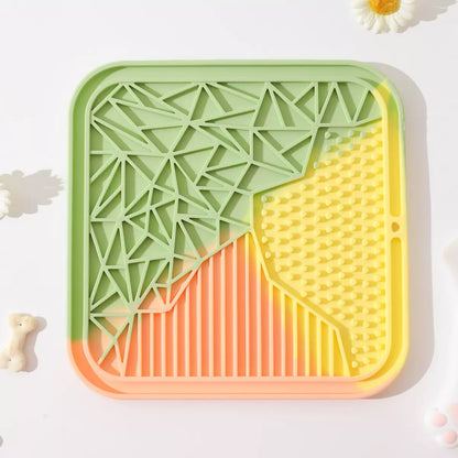 Lick mat cuadrado de colores para mascotas