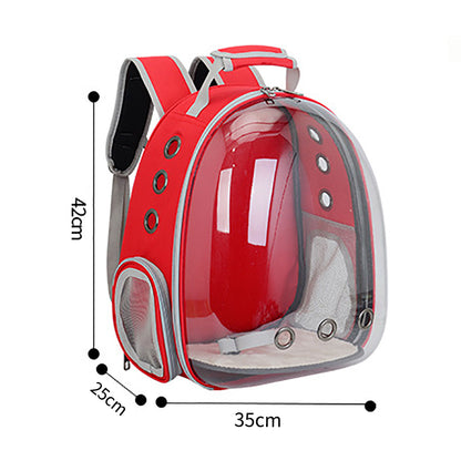 Mochila transparente con cápsula espacial para mascotas