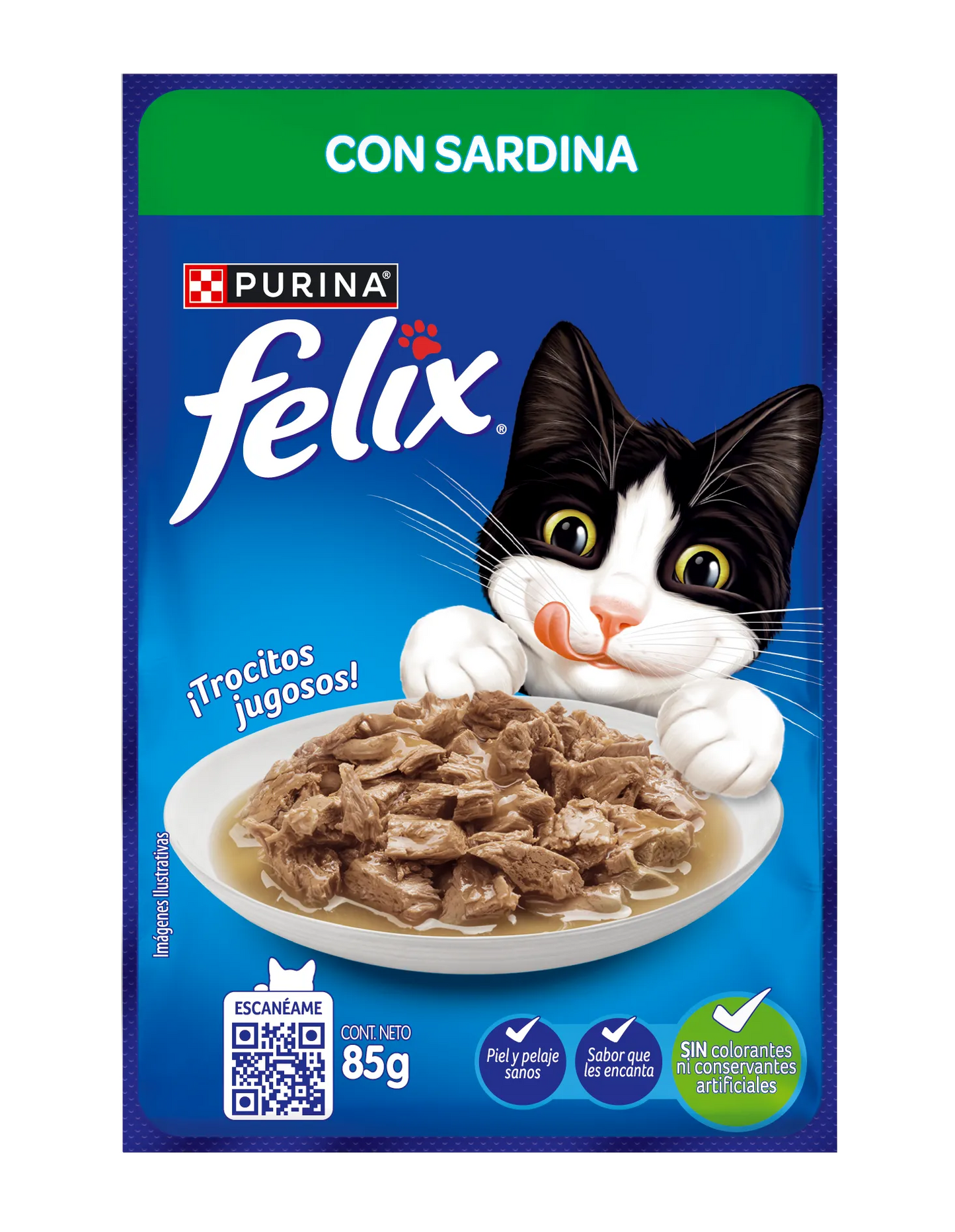 Comida Húmeda para Gato Purina: Felix, Sobre, Sardina 85gr