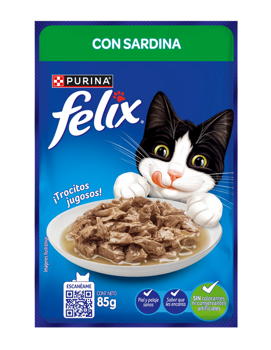 Comida Húmeda para Gato Purina: Felix, Sobre, Sardina 85gr
