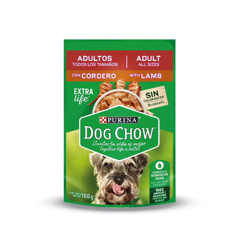 Comida humeda para perro Purina: Dog Chow, Cordero para adultos 85g