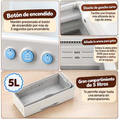 Arenero inteligente abierto de limpieza automática