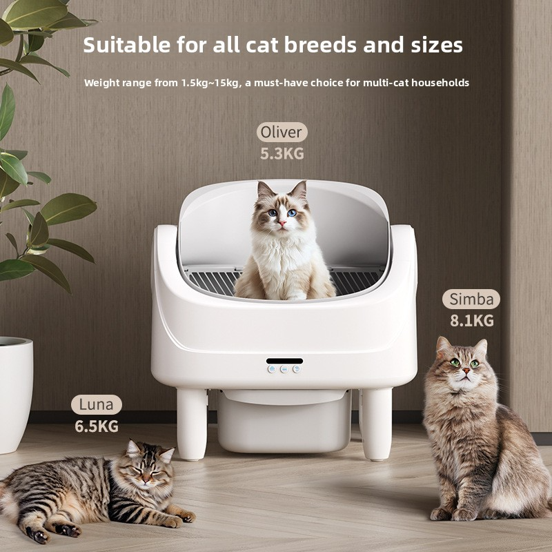 Arenero inteligente abierto para gatos