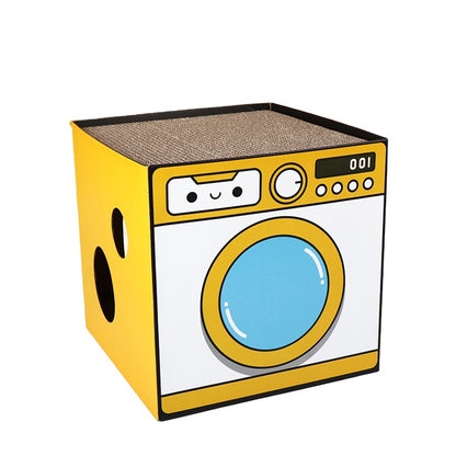 Rascador de dos niveles para gatos estilo lavadora 30*30*30cm