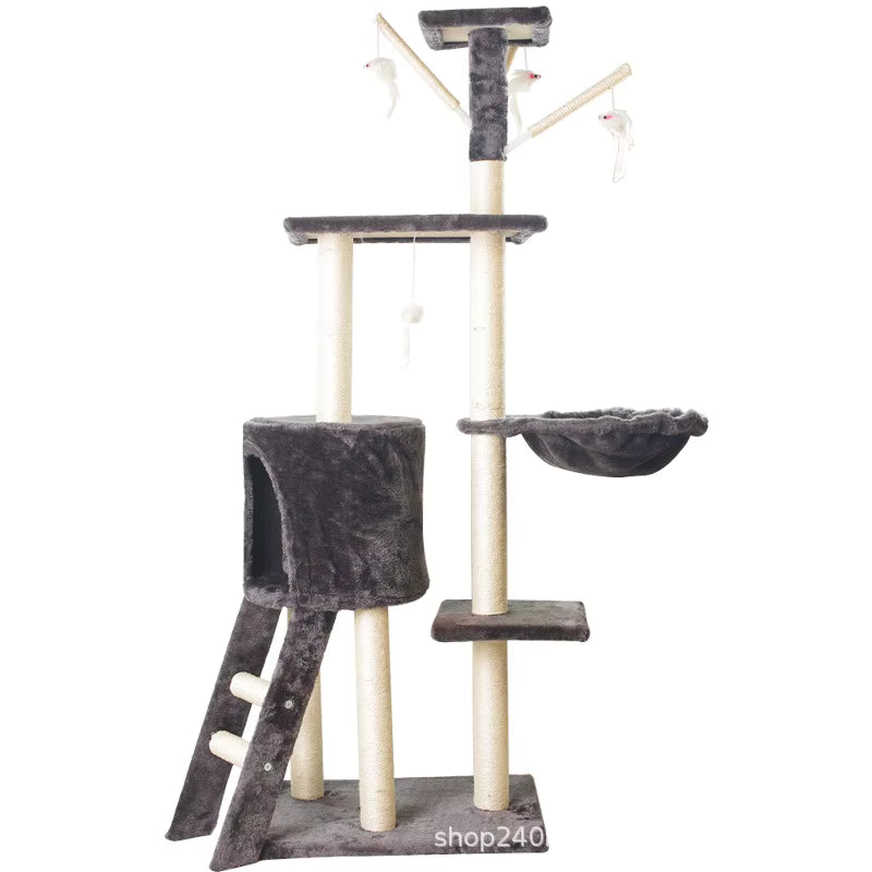 Torre para gatos 138cm (Modelo MT05) gris oscuro