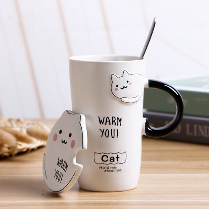 Taza de cerámica con diseño de gatito en 3D