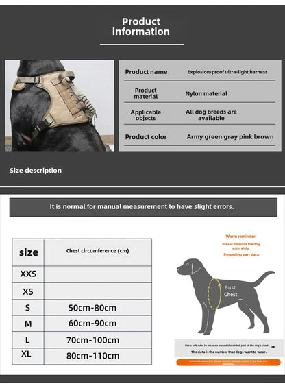 Pechera táctica para perros medianos y grandes