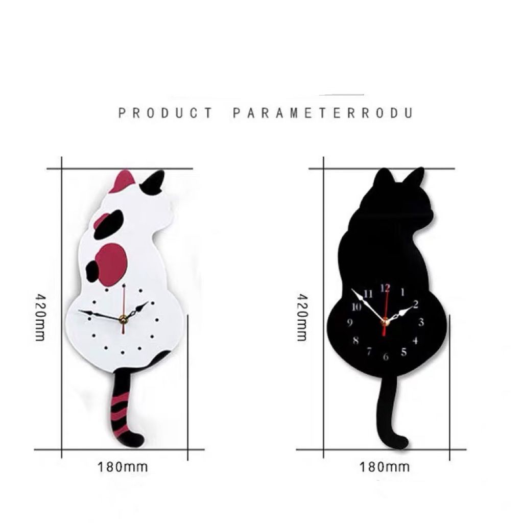 Reloj de pared Gato con movimiento de cola