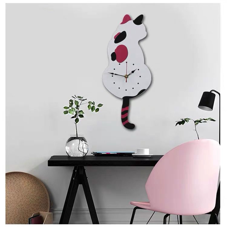 Reloj de pared Gato con movimiento de cola