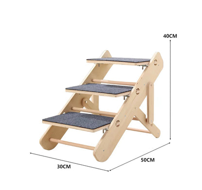 Escalera y rampa plegable para mascotas modelo #2 (40cm de alto)