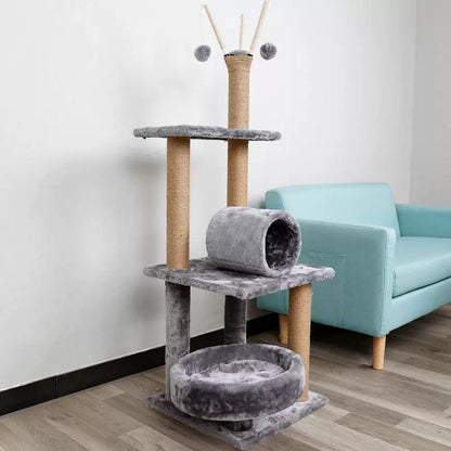 Torre para gatos gris 120cm de alto (Modelo 315)