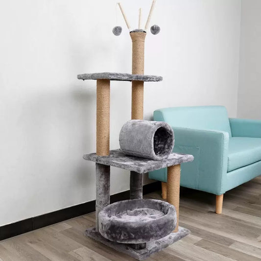 Torre para gatos gris 120cm de alto (Modelo 315)