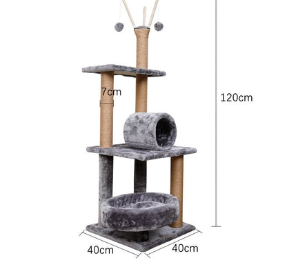 Torre para gatos gris 120cm de alto (Modelo 315)