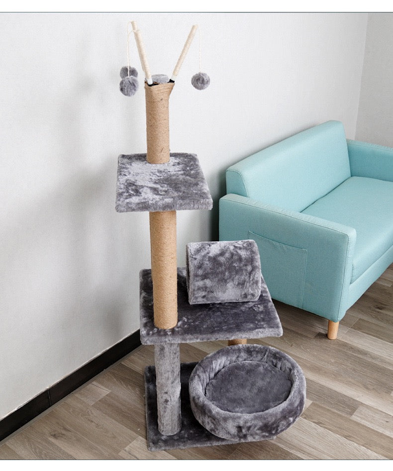 Torre para gatos gris 120cm de alto (Modelo 315)