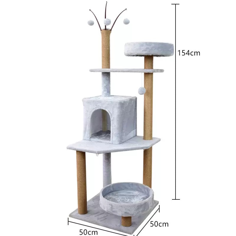 Torre para gatos gris 154cm de alto (Modelo 522)
