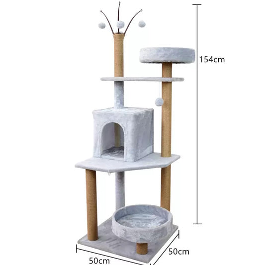Torre para gatos gris 154cm de alto (Modelo 522)