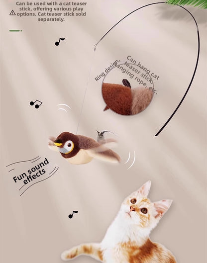 Pájaro con alas que se mueven recargable para gatos