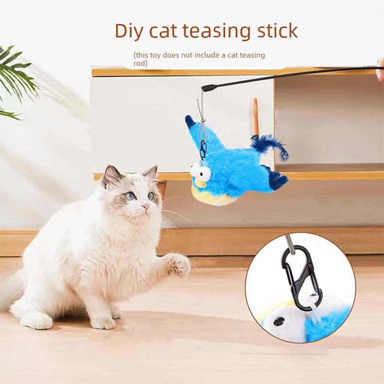 Pájaro con alas que se mueven recargable para gatos